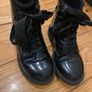 Next black patent glittery boots with ribbon laces size 12 Image 3