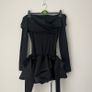 White Fox Raise Hell Long Sleeve Mini Dress Black - Size Large Image 2