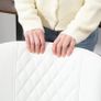 Office Chair Height-Adjustable Desk Chair with Casters, Diamond Quilting 52 x 53 x 80-90 cm White Image 6