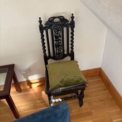 Antique Victorian Jacobean carved oak chair