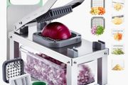 Vegetable Chopper Mandoline Slicer, All-in-1 Food Veggie Cutter with 8 Stainless Steel Blades, Cheese Grater Onion Potato Salad Dicer with Container,Kitchen Gadgets&amp;Essentials Home Appliances