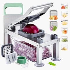 Vegetable Chopper Mandoline Slicer, All-in-1 Food Veggie Cutter with 8 Stainless Steel Blades, Cheese Grater Onion Potato Salad Dicer with Container,Kitchen Gadgets&Essentials Home Appliances