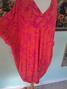 Purple & orange Q'neel tunic dress with pockets