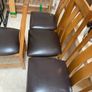 4 x Lovely Sturdy Leather Kitchen Dining Chairs - Can Deliver Image 2