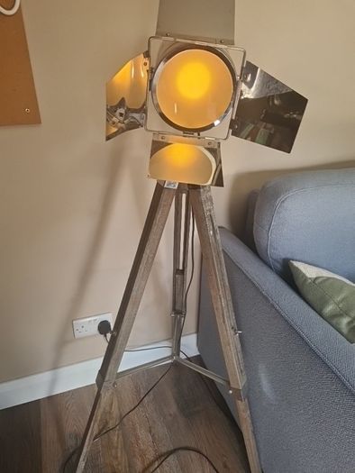 Industrial/ nautical/ retro style adjustable height floor lamp