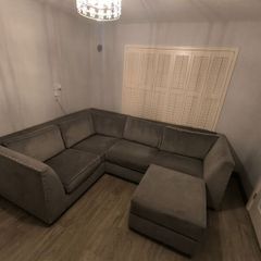 LHS Corner Sofa with Storage Footstool