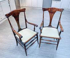 Pair of Georgian Revival Hepplewhite-Style Armchairs (c. 1890-1920)