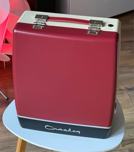 Crosley CR40 Vintage Style Portable Suitcase Record Player-Red & Cream