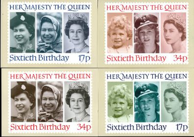 1986 Great Britain The Sixtieth Birthday of Her Majesty The Queen PHQ Postcards used with  Stockholmia 86 Exhibition show with show label cancel