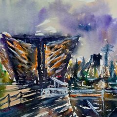 titanic museum watercolour