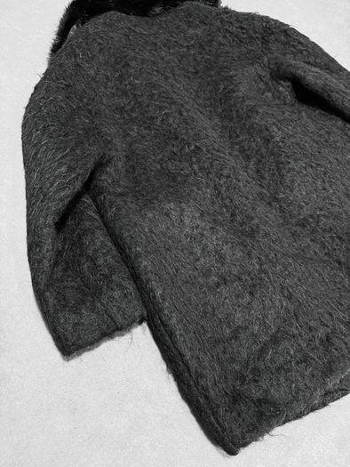 S Italy wool and mohair coat black
