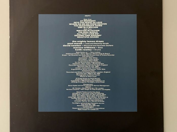The Mighty Lemon Drops - Laughter. Release by the Wolverhampton band championed by Noel Gallagher. With printed inner sleeve. In super condition.