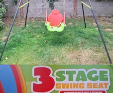 Single seat metal swing set and Baby seat attachment