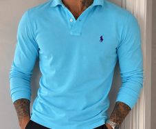Polo Ralph Lauren Custom Fit Long Sleeve Polo Shirt XS Turquoise Blue 100% Cotton