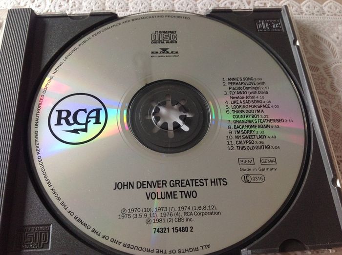 John Denver Greatest Hits. Vol 2. CD.