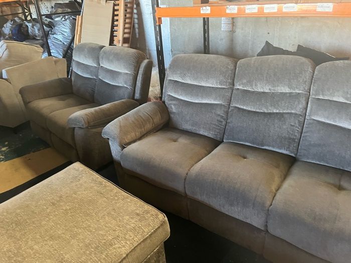 Grey 3+2 recliner sofa set