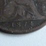 English penny 1874H Image 3