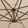 Hanging Parasol with LED Lighting 300 cm Sand Metal Pole Image 4
