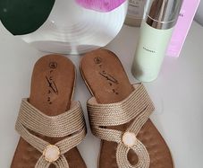 LUNAR gold tone weave sandals Sz 36 - Rrp 39 (New)