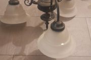 3-light traditional-style metal and Merano glass ceiling chandelier