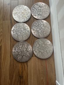 1970's Silver played Celtic design place mats set 6