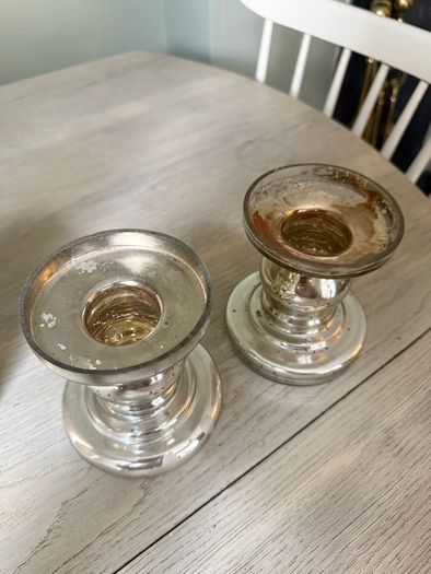 2 x pillar candle holders