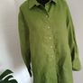 Linen oversize blouse green New size 12-14 Image 6