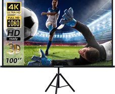 Projector Screen with Stand,Lejiada100 inch Indoor Outdoor Projection Screen, Portable 16:9 4K HD Movie Screen with Carry Bag Wrinkle-Free Design