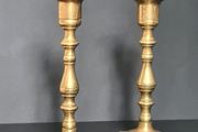 Vintage Brass Candlesticks Pair 16.5cm Classic Candle Holders Home Decor