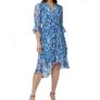 Adrianna Papell Blue Floral Chiffon Image 10
