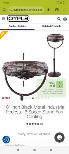 Can post 18"industrial stand fan
