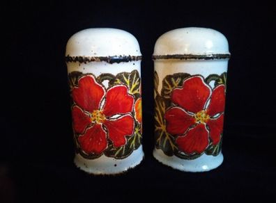 Midwinter , salt & pepper shakers, Stonehenge, Nasturtium, 1970s pottery, 1970s tablewear