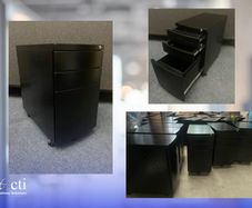 30 X Black 3 Drawer Under Desk Pedestals - Grade A
