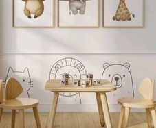 3pcs Sloth Elephant Giraffe Animal Art Prints Poster Wall Decor For Nursery Bedroom Kids Room Unframed 21cm x 30cm