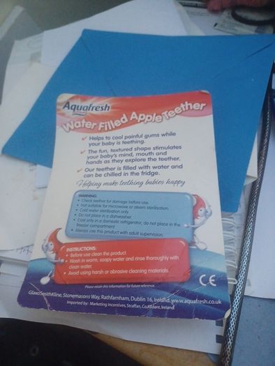 Aquafresh water filled apple teether