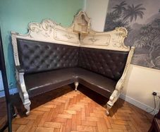 antique rococo carved wood corner seat