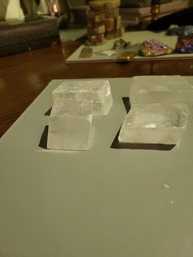 Optical calcite mineral specimens