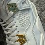 Air Jordan 4 White and Gold Trainers Image 10