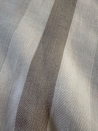 11 metres of 100% linen double width or 22metres of single width  herringbone stripe fabric