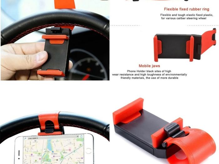 Car Steering Wheel Universal Mount Phone Holder for iPhone X 11 6 5 8 7 Samsung