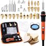 45 in 1 Wood Burning Pyrography Pen and Soldering Iron Kit, Wood Engraving Craft Kit with Pyrography Basics and 60W Adjustable Temperature Wood Burner Pen Tool for Carving with 31 Tips,Orange Image 2