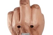 Middle finger Halloween latex mask.