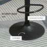 Swivel Bar Stools Set of 2 Dining Chairs Barstools Adjustable Height with Footrest for Kitchen Counter Home Bar Brown Image 2