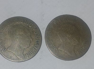 silver 33% 2 BAVARIA coins
