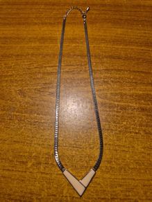 Vintage Silver Tone V Necklace