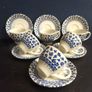 Vintage Blue and White Transferware Set of Six Espresso/Demi-Tasse Duos by English Ironstone Tableware Image 3