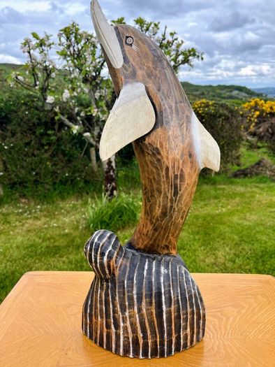 Wooden Dolphin Sculpture 50 cm in height