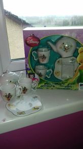 tea set and books