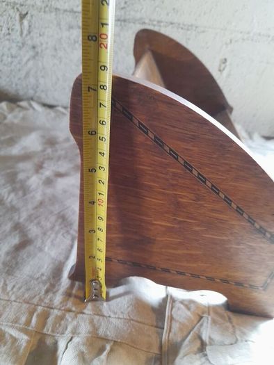 Oak Book Trough with Inlaid Border