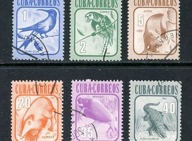 Cuba 1981 - Complete Set of Wildlife Stamps - Cancelled to Order